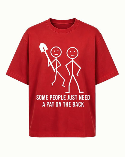 Some People Just Need A Pat On The Back Stick Figure Shovel Graphic T-Shirt - product image 4