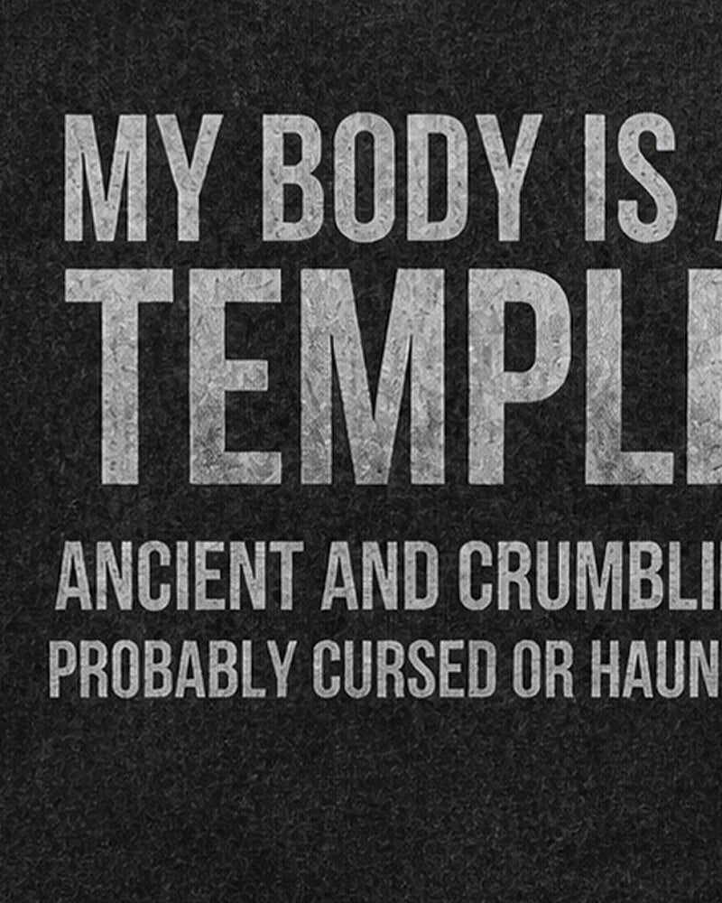 My Body Is A Temple Sarcastic Dark Humor Graphic Tank Top - product image 5