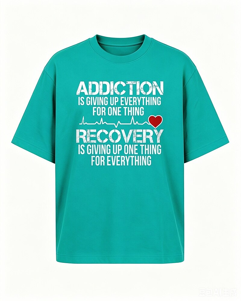 Addiction vs Recovery men's T-shirt view 5