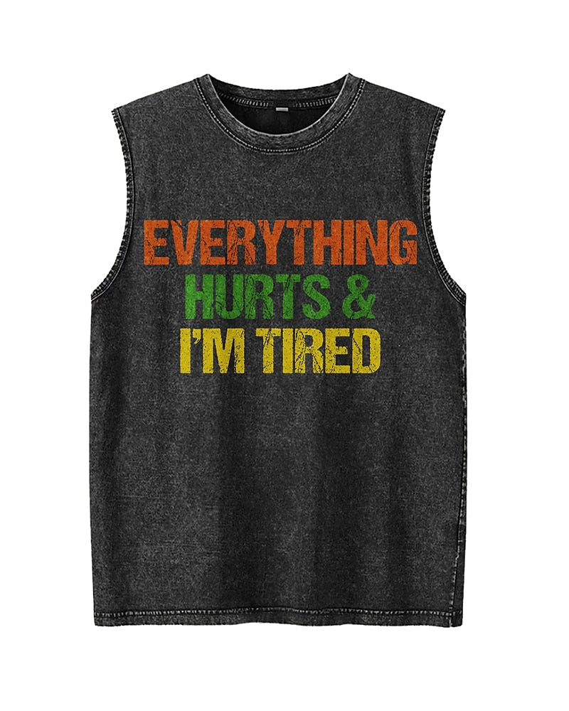 Everything Hurts & I'm Tired - Washed Cotton Tank Top - product image 2