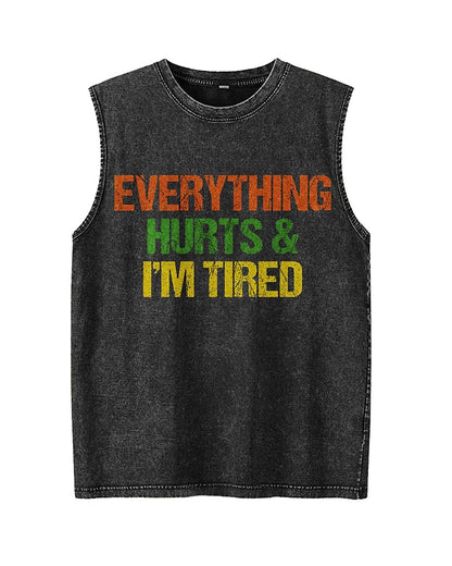 Everything Hurts & I'm Tired - Washed Cotton Tank Top - product image 2