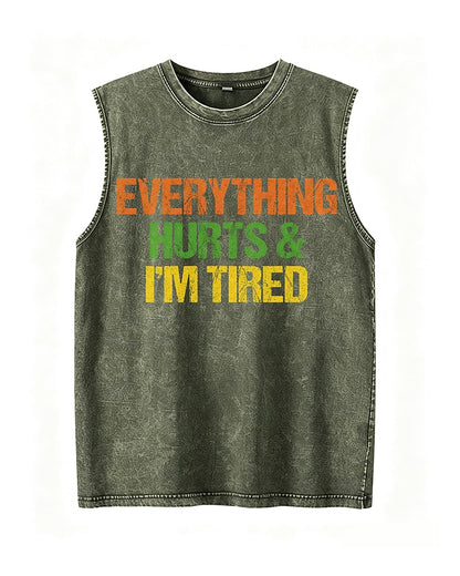 Everything Hurts & I'm Tired - Washed Cotton Tank Top - product image 4