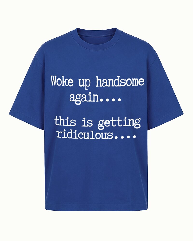 Woke Up Handsome Again men's graphic T-shirt alternate view 5