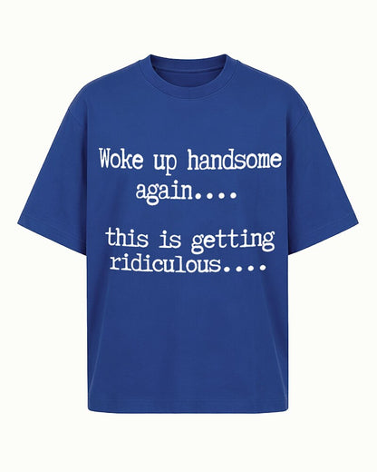 Woke Up Handsome Again men's graphic T-shirt alternate view 5