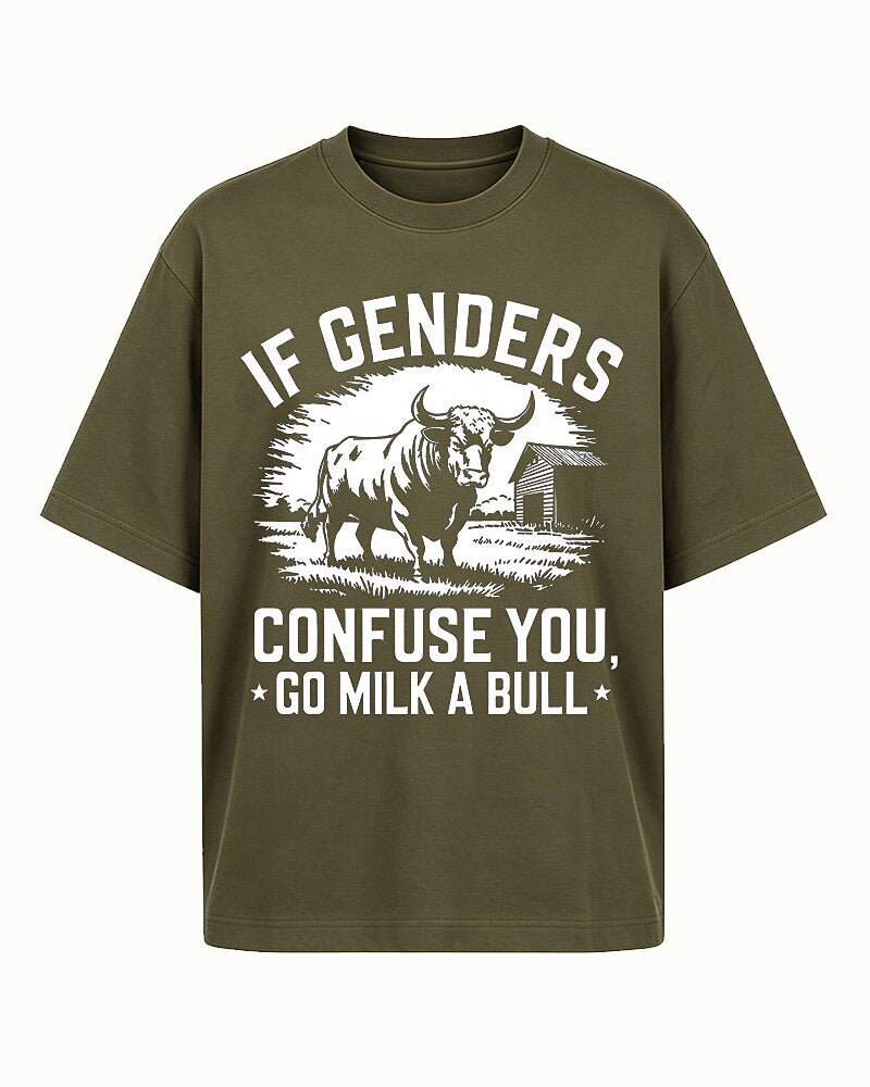 If Genders Confuse You Go Milk a Bull Graphic T-Shirt - product image 1