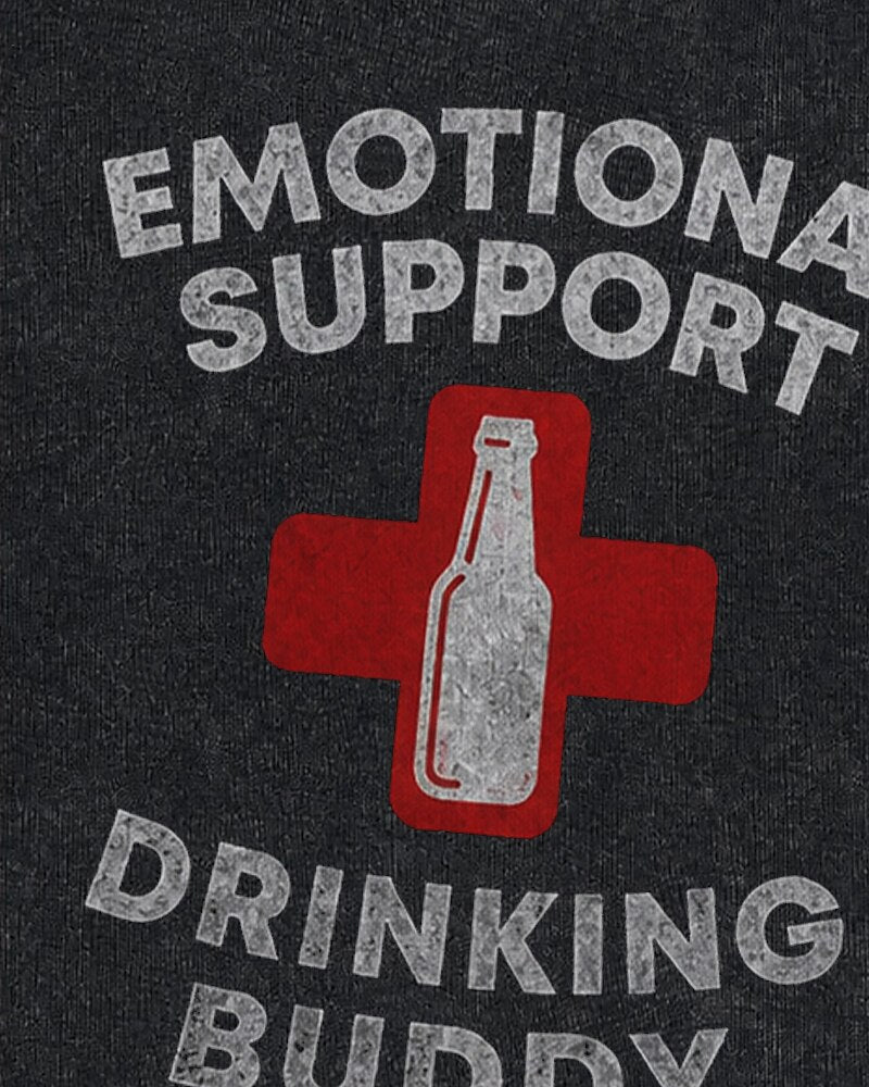 Emotional Support Drinking Buddy Please Don't Pet Red Cross Beer Bottle Funny Graphic Tank Top - product image 5