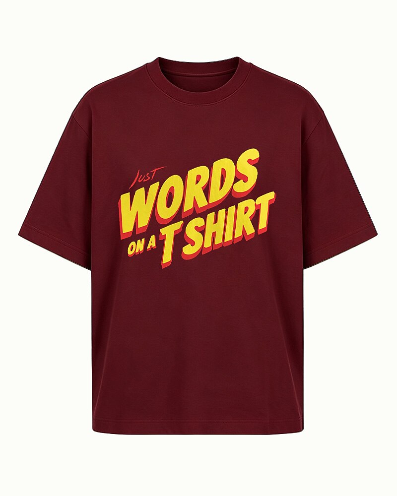 Just Words on a T-Shirt men's graphic T-shirt view 5