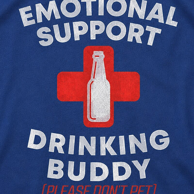 Emotional Support Drinking Buddy Please Don't Pet with Medical Cross And Beer Bottle Graphic T-Shirt - product image 2