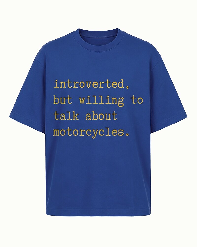 Introverted, But Willing to Talk About Motorcycles men's T-shirt view 4
