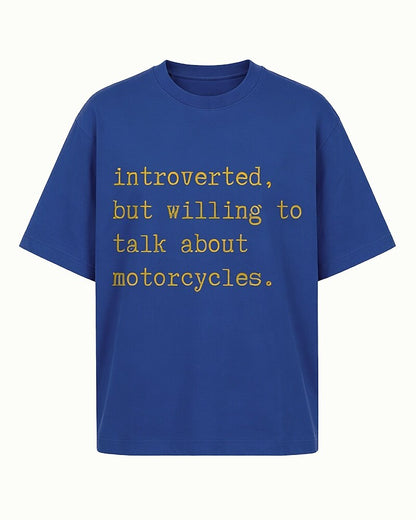 Introverted, But Willing to Talk About Motorcycles men's T-shirt view 4