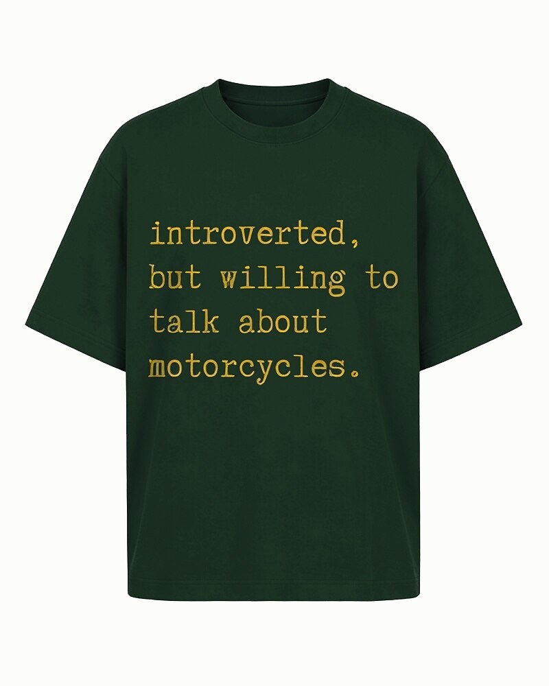 Introverted, But Willing to Talk About Motorcycles men's T-shirt view 7
