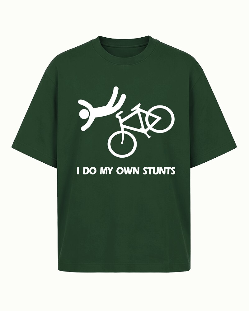 I Do My Own Stunts Bicycle Crash Graphic T-Shirt - product image 3