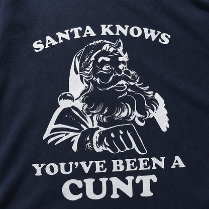 Santa Knows You've Been a Cunt men's graphic T-shirt view 2