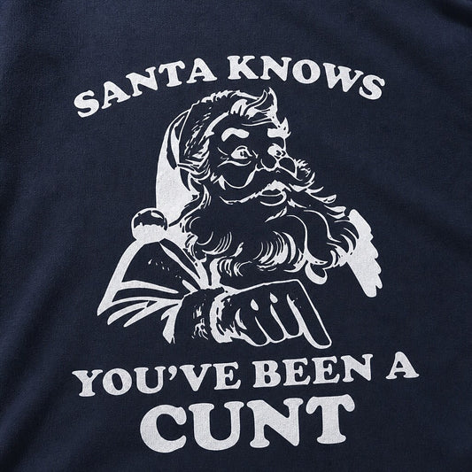 Santa Knows You've Been a Cunt men's graphic T-shirt view 2