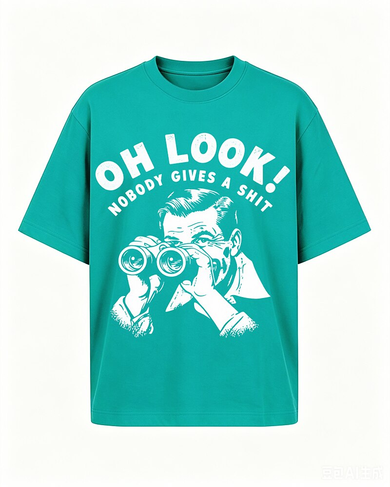 Oh Look! Nobody Gives a Shit quote on Brick red cotton T-shirt
