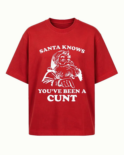 Santa Knows You've Been a Cunt men's graphic T-shirt view 4