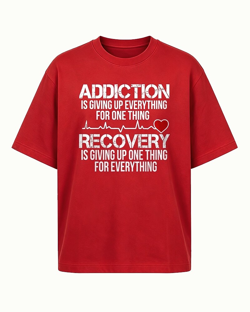 Addiction vs Recovery men's T-shirt view 4