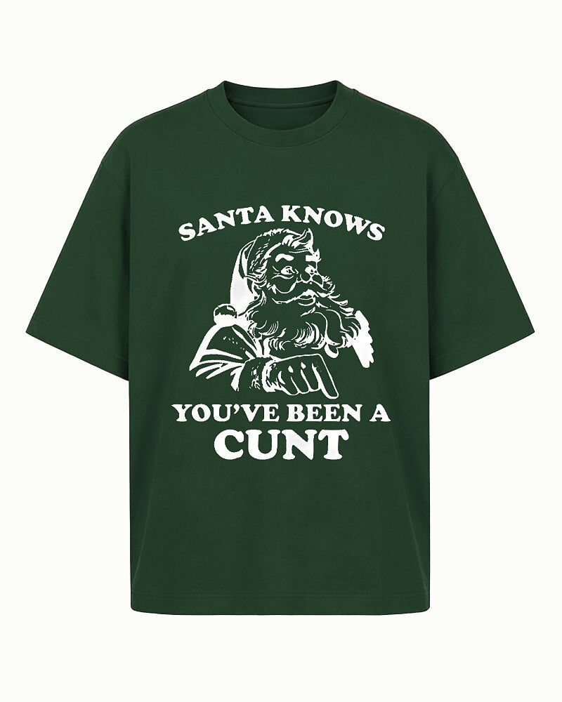 Santa Knows You've Been a Cunt men's graphic T-shirt view 5