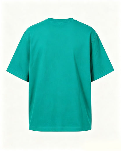 Sometimes Motivation Finds You swimming shark graphic on Nile Blue cotton T-shirt