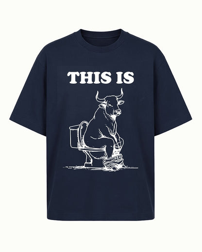 This Is with Bull Sitting on Toilet Visual Pun Graphic T-Shirt - product image 5