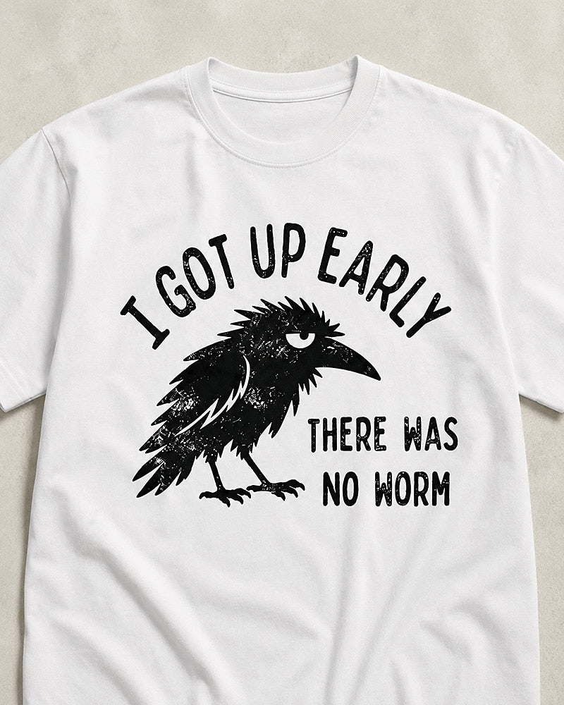 I Got Up Early, There Was No Worm men's graphic T-shirt alternate view 2
