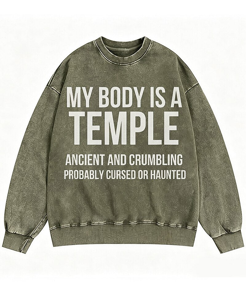 My Body Is a Temple Graphic Crewneck Sweatshirt - product image 2