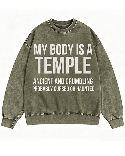 My Body Is a Temple Graphic Crewneck Sweatshirt - product image 2