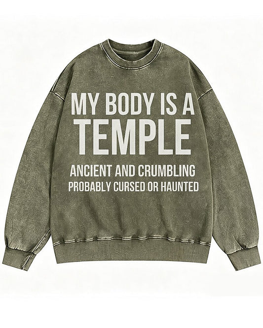 My Body Is a Temple Graphic Crewneck Sweatshirt - product image 2