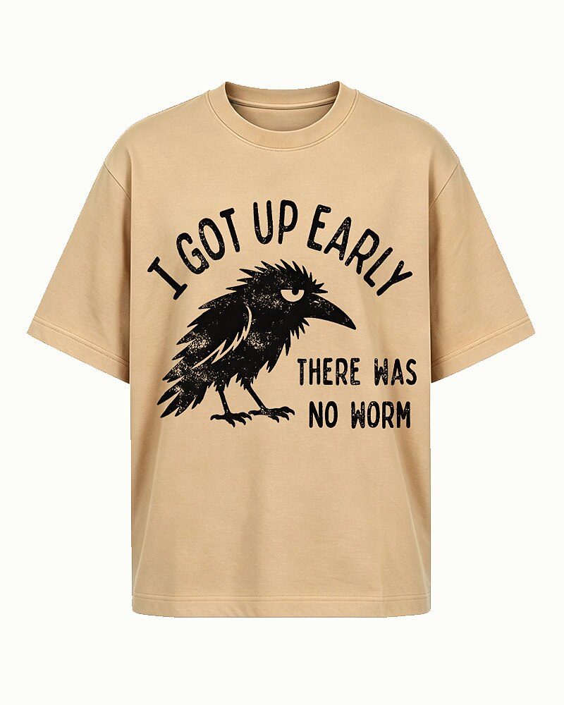 I Got Up Early, There Was No Worm men's graphic T-shirt alternate view 7
