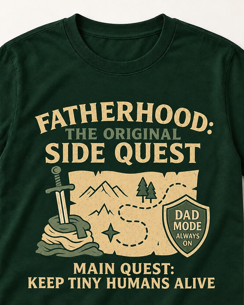 Fatherhood: The Original Side Quest men's T-shirt view 2