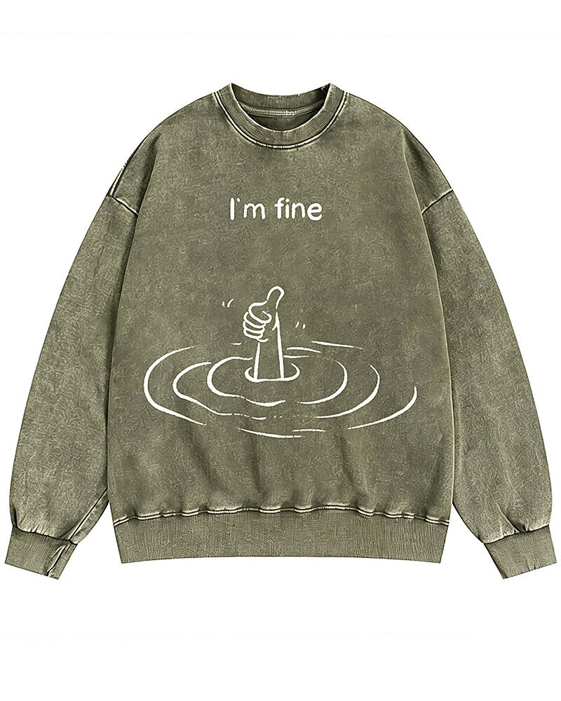 I'm Fine Graphic Crewneck Sweatshirt - product image 1
