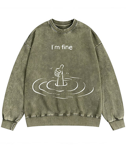 I'm Fine Graphic Crewneck Sweatshirt - product image 1