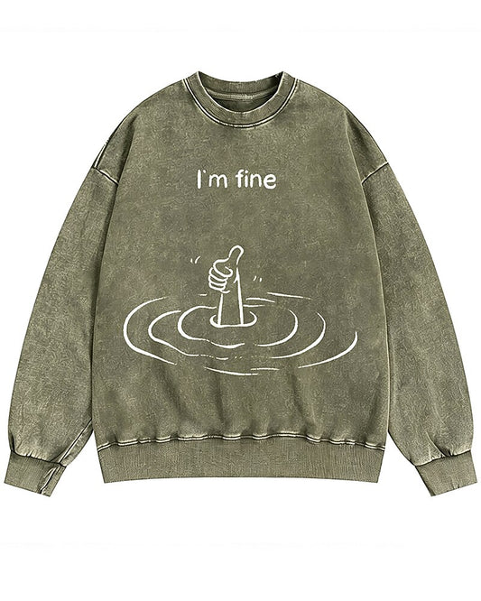 I'm Fine Graphic Crewneck Sweatshirt - product image 1