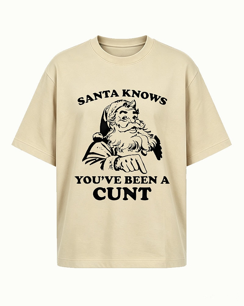 Santa Knows You've Been a Cunt men's graphic T-shirt view 6