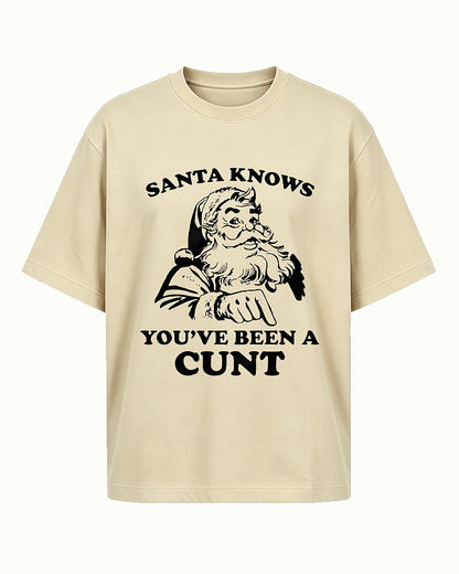 Santa Knows You've Been a Cunt men's graphic T-shirt view 6