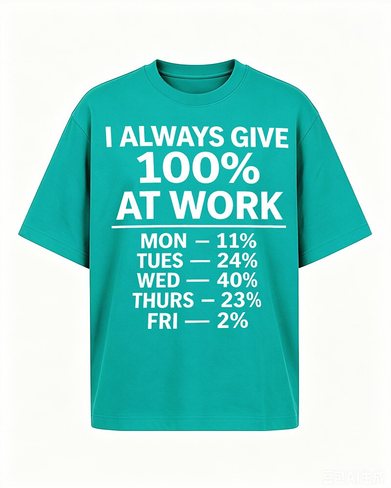 I Always Give 100 Percent at Work men's graphic T-shirt alternate view 5