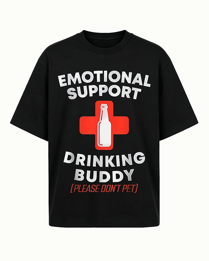 Emotional Support Drinking Buddy Please Don't Pet with Medical Cross And Beer Bottle Graphic T-Shirt - product image 6