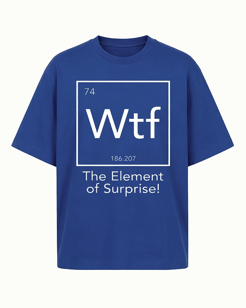The Element of Surprise graphic on Gray cotton T-shirt