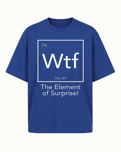 The Element of Surprise graphic on Gray cotton T-shirt
