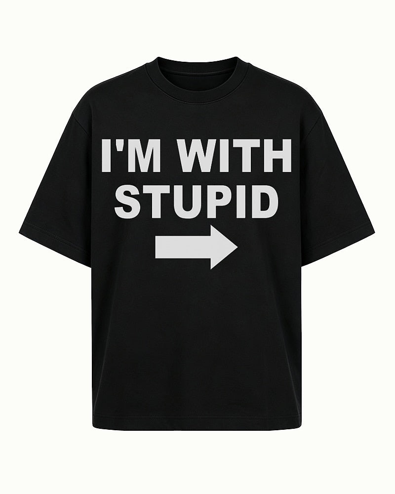 I'm With Stupid men's graphic T-shirt view 6