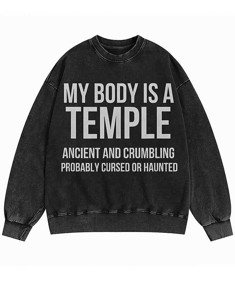 My Body Is a Temple Graphic Crewneck Sweatshirt - product image 1