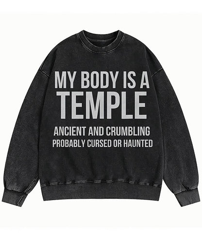 My Body Is a Temple Graphic Crewneck Sweatshirt - product image 1