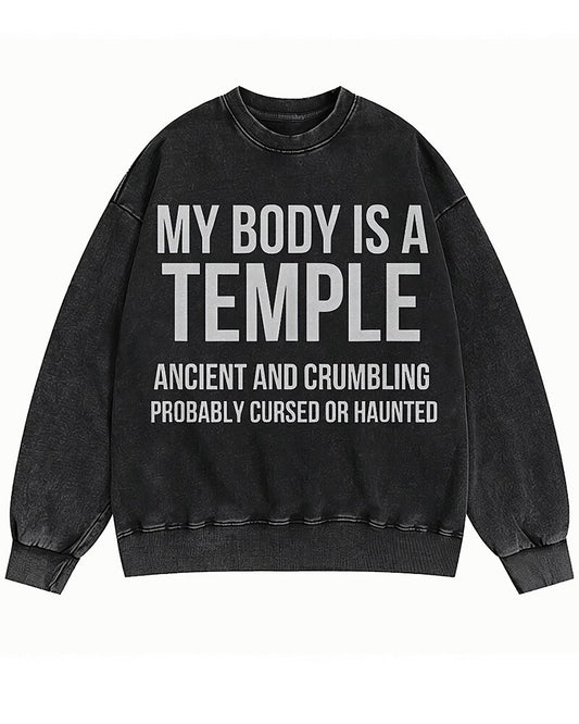 My Body Is a Temple Graphic Crewneck Sweatshirt - product image 1
