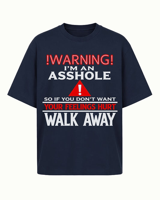 Warning sarcastic statement graphic on Black cotton T-shirt