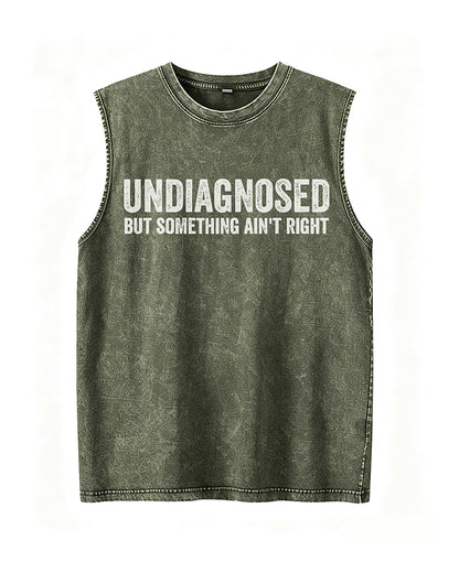 Undiagnosed But Something Ain't Right Sarcastic Mental Health Graphic Tank Top - product image 2