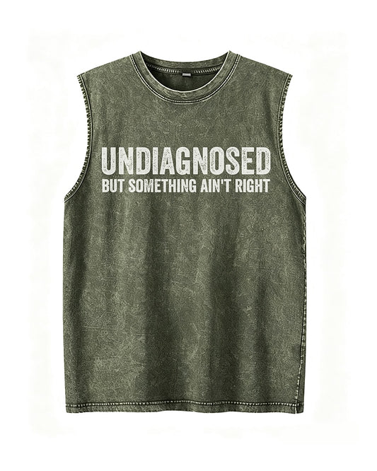 Undiagnosed But Something Ain't Right Sarcastic Mental Health Graphic Tank Top - product image 2
