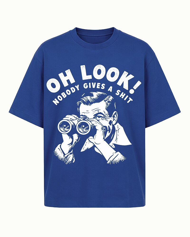 Oh Look! Nobody Gives a Shit quote on Brick red cotton T-shirt