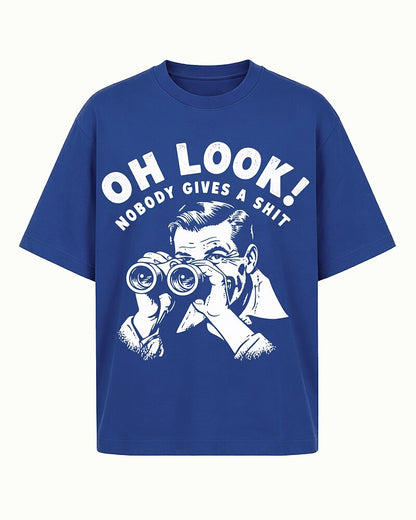 Oh Look! Nobody Gives a Shit quote on Brick red cotton T-shirt