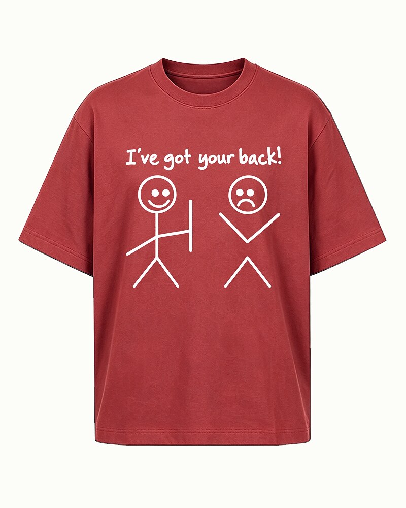 I've Got Your Back stick-figure graphic on Royal Blue cotton T-shirt