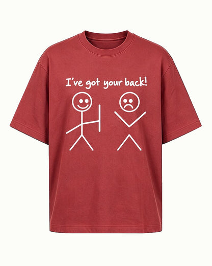 I've Got Your Back stick-figure graphic on Royal Blue cotton T-shirt